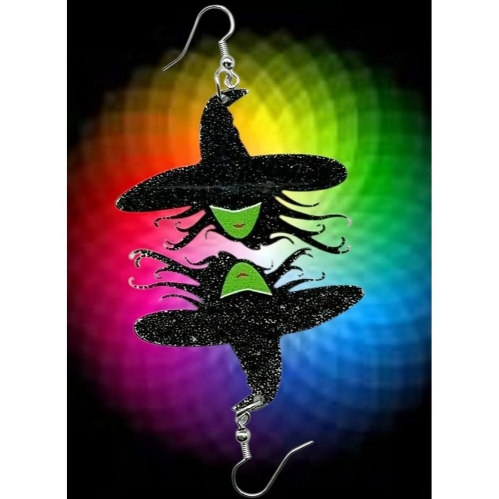 Witched Witch Earrings New Broadway Play Musical NYC Halloween New Wizard of Oz